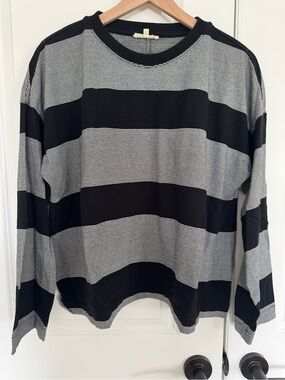 Madewell Black and White Striped Long-Sleeve Tee